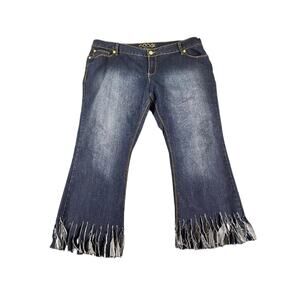 Coogi Women’s 24W Denim Jeans with Fringe Hem — Y2K / Statement Style  Excellent